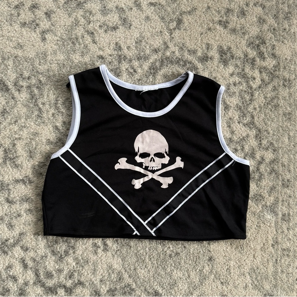 2000s Skull Cheerleader Crop Top